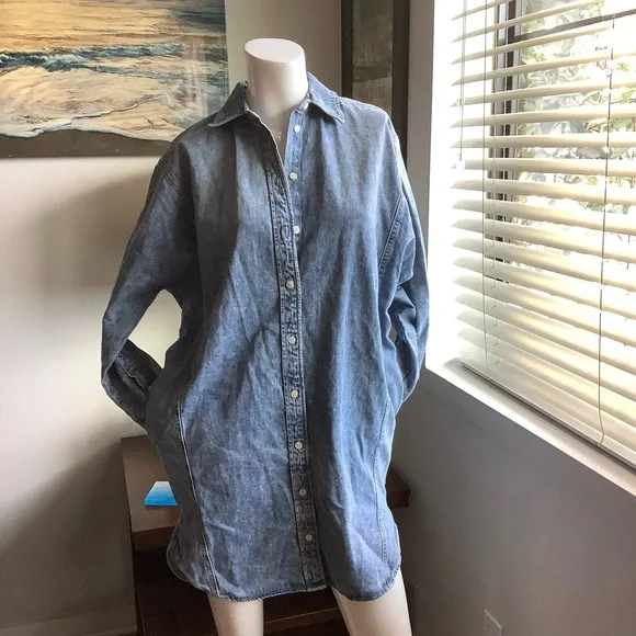 Universal Thread Acid Wash Denim Shirt Dress - Picture 4 of 6